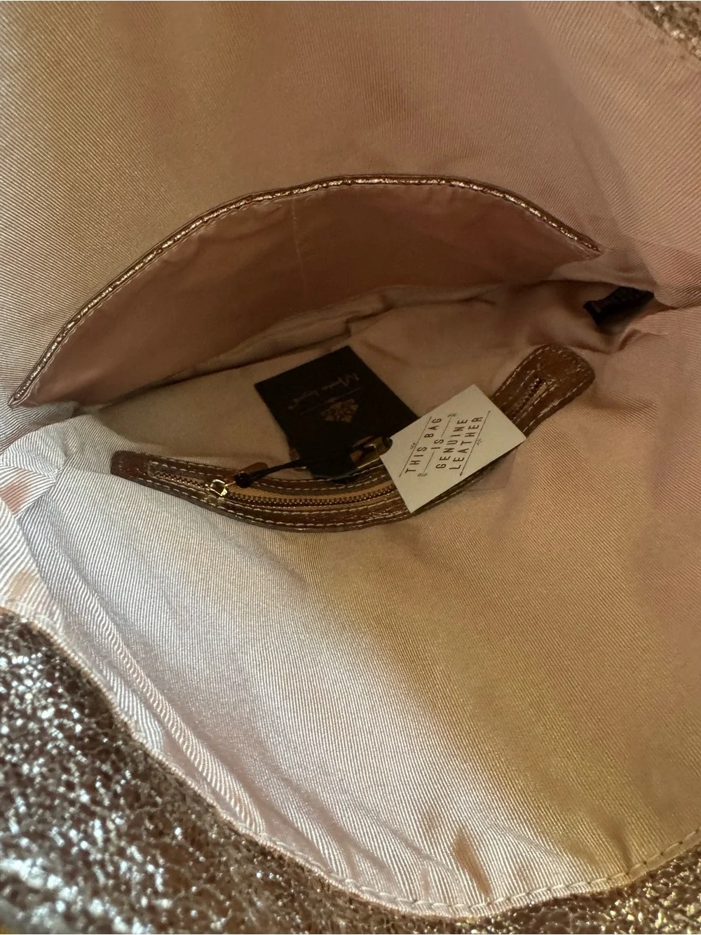 Moda Luxe Metallic Gold Fold-Over Clutch Bag